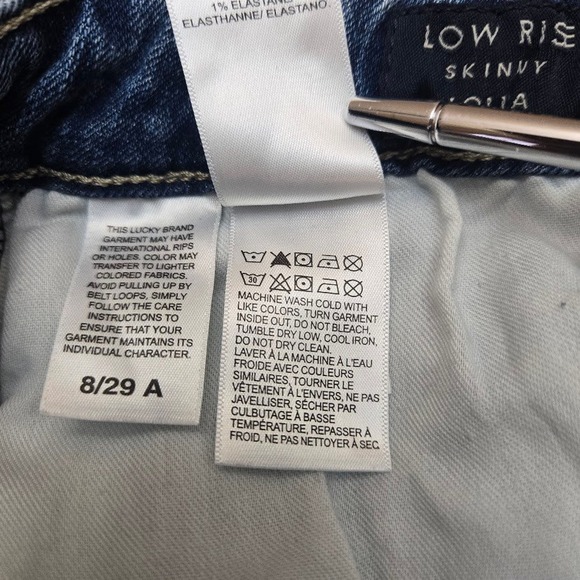 Lucky Brand Lolita Low Rise Ankle Skinny Jeans‎ Size 8/29A Distressed Hem - Picture 9 of 10